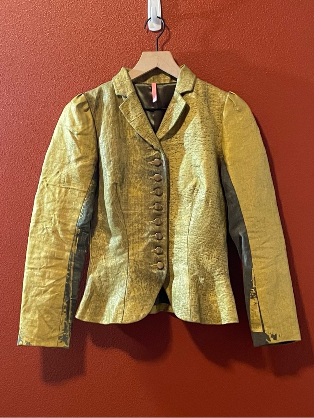 Vincent Jalbert Women’s Tailored Distressed Button Avant Garde Military Jacket